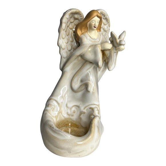 Yankee‎ Candle Angel Figurine Tealight Votive Candle Holder Dove Bird Peace - Picture 1 of 8